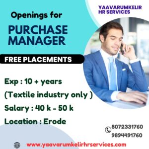 #managerjob-#jobformanager-#purchasemanager-#purchasemanagerjob-#purchasejob-#freejobalert-#freejobs-#jobsincoimbatore-#jobnearme